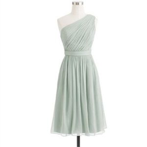 NWT JCrew Dusty Shale Silk Chiffon Dress (Size 2)